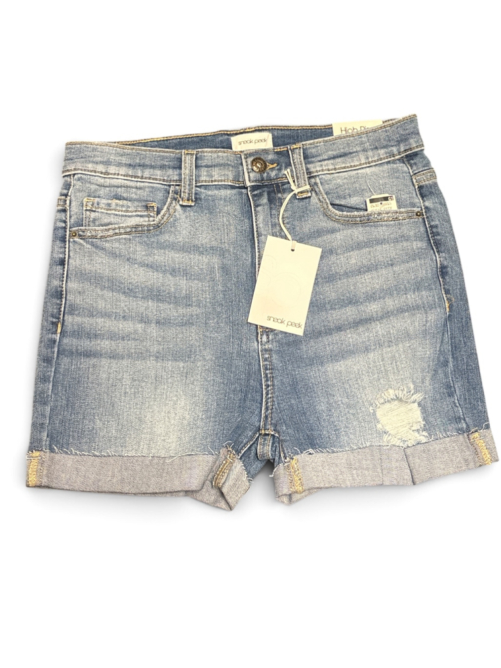 Sneak Peek High Rise Jean Shorts Size 7 Blue